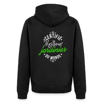 certifié meilleur jardinier cadeau humour jardin - Veste à capuche bio Premium Unisexe - noir - Dos - Nico (187cm)