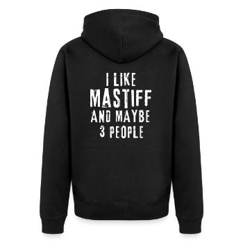 mastiff - Unisex Premium Organic Zip Hoodie - black - Back - Nico (187cm)