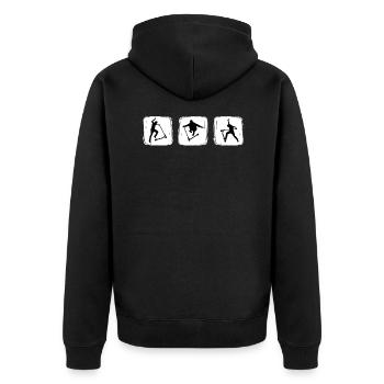 scooter stuntscooter stuntscootersport stunt scoot - Unisex Premium Bio Zip Hoodie - Schwarz - Hinten - Nico (187cm)
