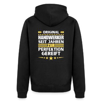 Des artisans mûris à la perfection - Veste à capuche bio Premium Unisexe - noir - Dos - Nico (187cm)