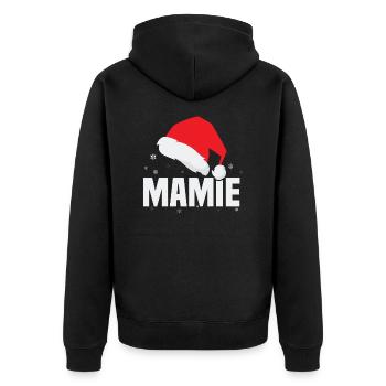 Mamie noël, Noël cadeau Mamie - Veste à capuche bio Premium Unisexe - noir - Dos - Nico (187cm)