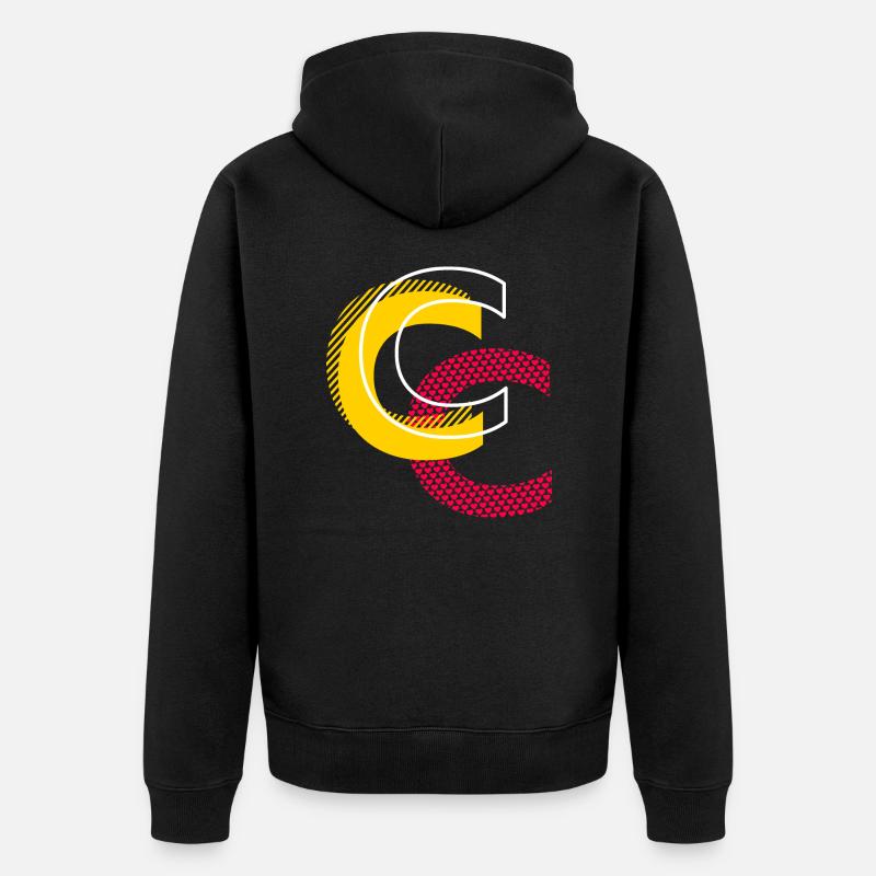 Buchstabe C Geschenk - Unisex Premium Bio Zip Hoodie - Schwarz