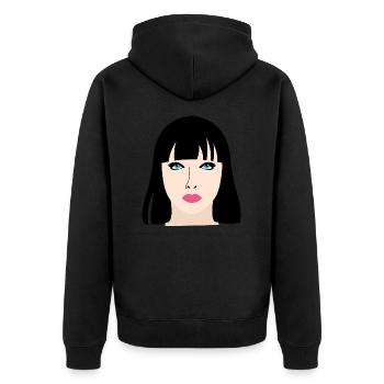 Manga Doll Gift - Unisex Premium Organic Zip Hoodie - black - Back - Nico (187cm)