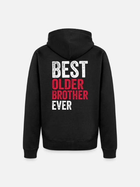 best older brother - Unisex Premium Organic Zip Hoodie - black