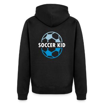 Soccer kid (two halves of football) - Unisex Premium Organic Zip Hoodie - black - Back - Nico (187cm)