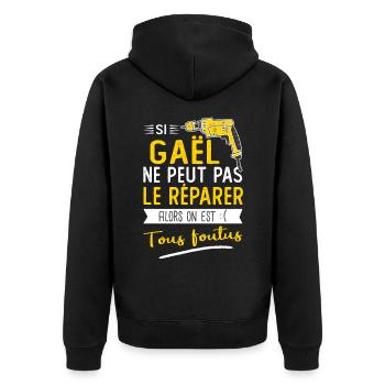 Si Gaël ne peut pas le réparer on est foutus - Veste à capuche bio Premium Unisexe - noir - Dos - Nico (187cm)