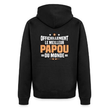 Officiellement Le Meilleur Papou Du Monde - Veste à capuche bio Premium Unisexe - noir - Dos - Nico (187cm)