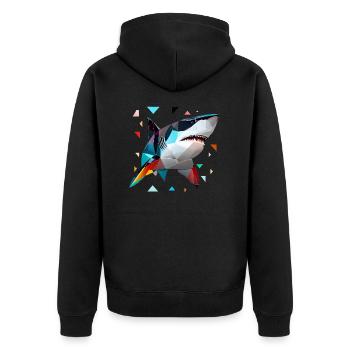 White Shark - Unisex Premium Bio Zip Hoodie - Schwarz - Hinten - Nico (187cm)