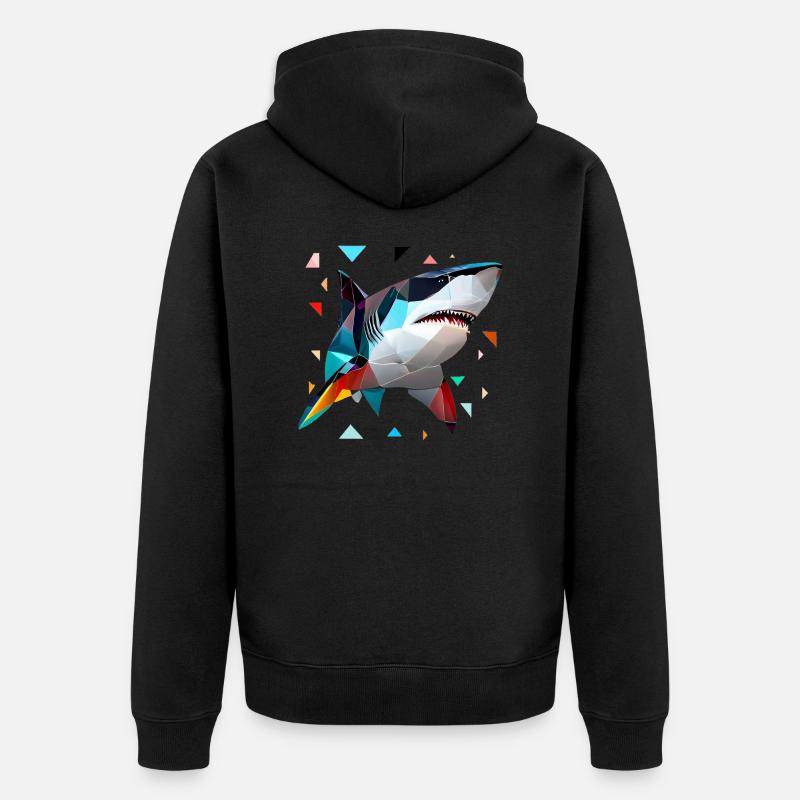 Requin blanc - Veste à capuche bio Premium Unisexe - noir