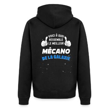 Meilleur mécano de la galaxie Mécanicien - Veste à capuche bio Premium Unisexe - noir - Dos - Nico (187cm)