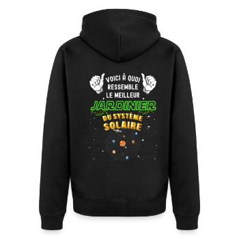 Meilleur Jardinier Du systeme Solaire Cadeau Homme - Veste à capuche bio Premium Unisexe - noir - Dos - Nico (187cm)