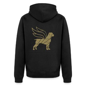 Rottweiler Angel with Wings Silhouette - Unisex Premium Organic Zip Hoodie - black - Back - Nico (187cm)