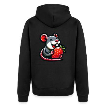 Sweet Mouse au Rat et Fruit De Fraise Fruité - Veste à capuche bio Premium Unisexe - noir - Dos - Nico (187cm)