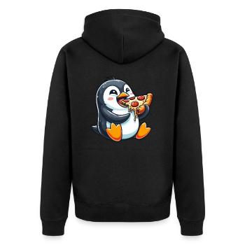 Pingouin Pizza Drôle Nourriture Bande Dessinée De Restauration Rapide - Veste à capuche bio Premium Unisexe - noir - Dos - Nico (187cm)