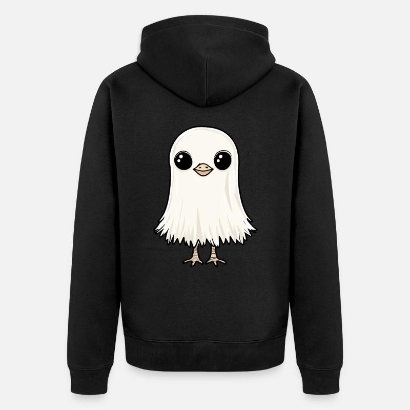 Strauß Halloween Comic Geist - Unisex Premium Bio Zip Hoodie - Schwarz
