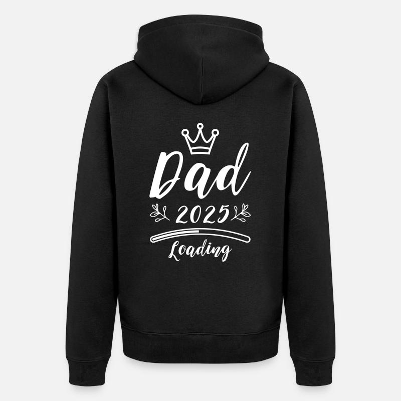 Dad 2025 Papa Loading - Unisex Premium Bio Zip Hoodie - Schwarz