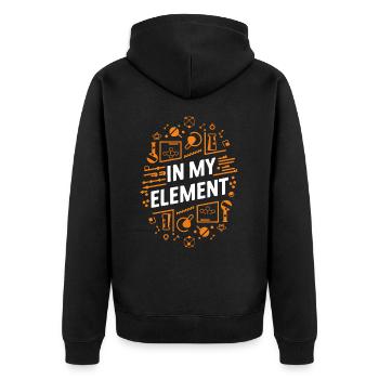 Chemiker Chemie Wissenschaft Atom Molecule - Unisex Premium Bio Zip Hoodie - Schwarz - Hinten - Nico (187cm)