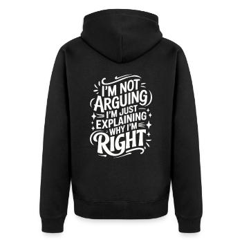 Frau Ehefrau Partnerin Familie Verheiratet - Unisex Premium Bio Zip Hoodie - Schwarz - Hinten - Nico (187cm)