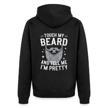 Bart Schnurrbart Bärtige Männer - Unisex Premium Bio Zip Hoodie - Schwarz - Hinten - Nico (187cm)