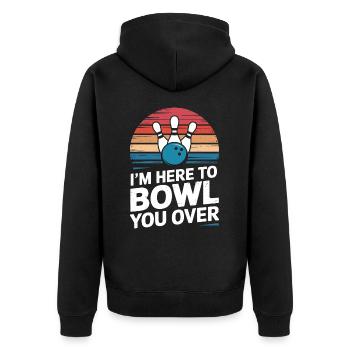 Bowling Bowler Pin Ball Bowling Ball - Unisex Premium Bio Zip Hoodie - Schwarz - Hinten - Nico (187cm)