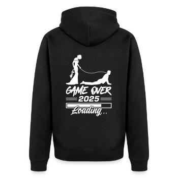 Wedding Loading 2025 Game Over - Veste à capuche bio Premium Unisexe - noir - Dos - Nico (187cm)