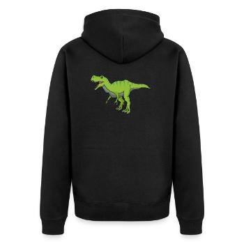 T -Rex Comic Dinosarier - Unisex Premium Organic Zip Hoodie - black - Back - Nico (187cm)