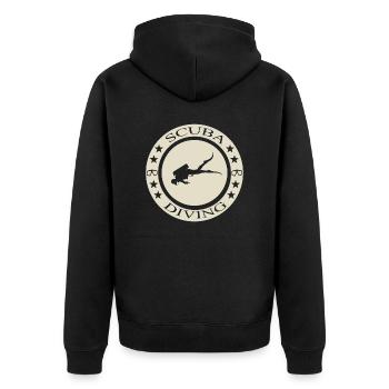 Scuba Diving - Unisex Premium Bio Zip Hoodie - Schwarz - Hinten - Nico (187cm)
