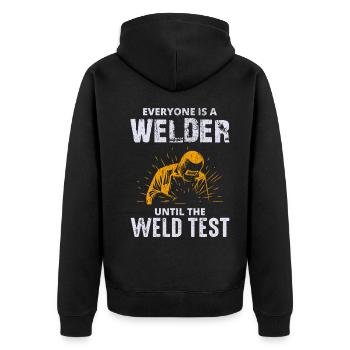 Welding Welder Metal Construction Ironworker - Unisex Premium Organic Zip Hoodie - black - Back - Nico (187cm)
