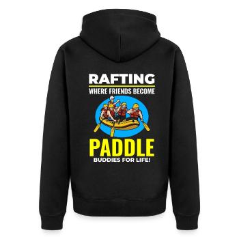 Rafting Team Raft Wildwasser Rafter Paddel Lustig - Unisex Premium Bio Zip Hoodie - Schwarz - Hinten - Nico (187cm)