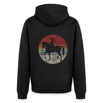 Dressage Cavalier de dressage Cheval d’équitation - Veste à capuche bio Premium Unisexe - noir - Dos - Nico (187cm)