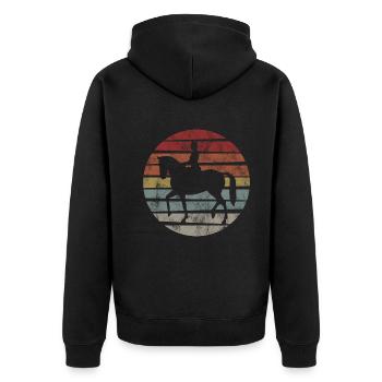 Dressage Cavalier de dressage Cheval d’équitation - Veste à capuche bio Premium Unisexe - noir - Dos - Nico (187cm)