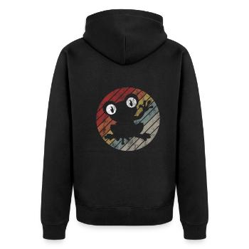 Frosch Frösche Geschenk für Kinder Lustig Witzig - Unisex Premium Bio Zip Hoodie - Schwarz - Hinten - Nico (187cm)