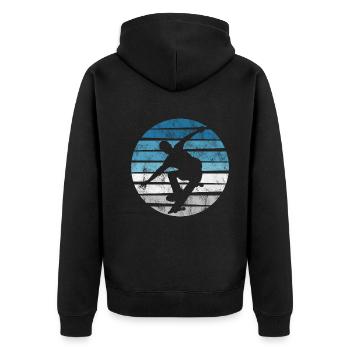 Skateboarder Skateboard Skater Skate Skateing - Veste à capuche bio Premium Unisexe - noir - Dos - Nico (187cm)