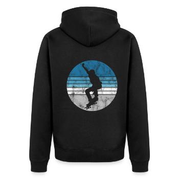 Skateboarder Skateboard Skater Skate Skateing - Unisex Premium Organic Zip Hoodie - black - Back - Nico (187cm)