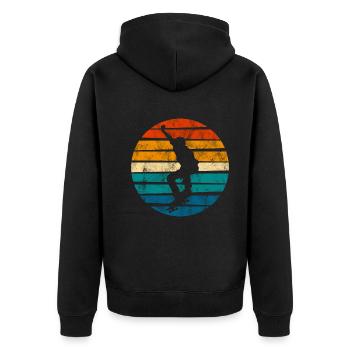 Skateboarder Skateboard Skater Skate Skateing - Unisex Premium Organic Zip Hoodie - black - Back - Nico (187cm)