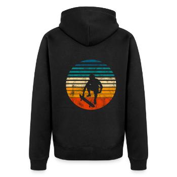 Skateboarder Skateboard Skater Skate Skateing - Unisex Premium Bio Zip Hoodie - Schwarz - Hinten - Nico (187cm)