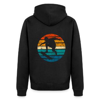 Skateboarder Skateboard Skater Skate Skateing - Unisex Premium Bio Zip Hoodie - Schwarz - Hinten - Nico (187cm)