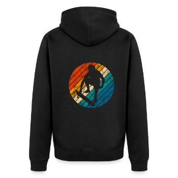 Skateboarder Skateboard Skater Skate Skateing - Unisex Premium Bio Zip Hoodie - Schwarz - Hinten - Nico (187cm)