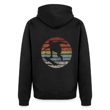 Skateboarder Skateboard Skater Skate Skateing - Unisex Premium Bio Zip Hoodie - Schwarz - Hinten - Nico (187cm)