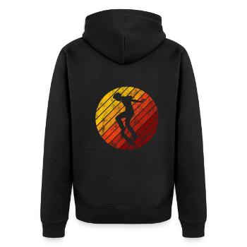 Skateboarder Skateboard Skater Skate Skateing - Unisex Premium Organic Zip Hoodie - black - Back - Nico (187cm)