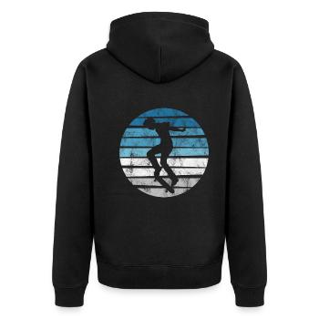 Skateboarder Skateboard Skater Skate Skateing - Unisex Premium Organic Zip Hoodie - black - Back - Nico (187cm)