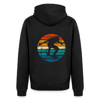 Skateboarder Skateboard Skater Skate Skateing - Veste à capuche bio Premium Unisexe - noir - Dos - Nico (187cm)