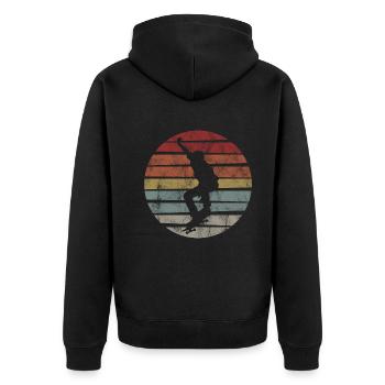 Skateboard Skateboarder Skater Skate Skateing - Unisex Premium Organic Zip Hoodie - black - Back - Nico (187cm)