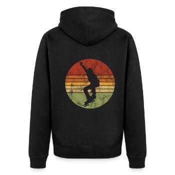 Skateboard Skateboarder Skater Skate Skateing - Unisex Premium Organic Zip Hoodie - black - Back - Nico (187cm)