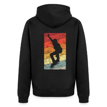 Skateboard Skateboarder Skater Skate Skateing - Unisex Premium Organic Zip Hoodie - black - Back - Nico (187cm)