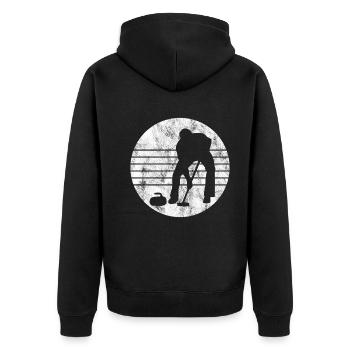 Curling sur glace Curling Retro Cadeau - Veste à capuche bio Premium Unisexe - noir - Dos - Nico (187cm)