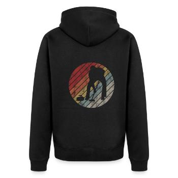 Ice Curling Curler Curling Retro Gift - Unisex Premium Organic Zip Hoodie - black - Back - Nico (187cm)