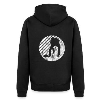 Curling sur glace Curling Retro Cadeau - Veste à capuche bio Premium Unisexe - noir - Dos - Nico (187cm)