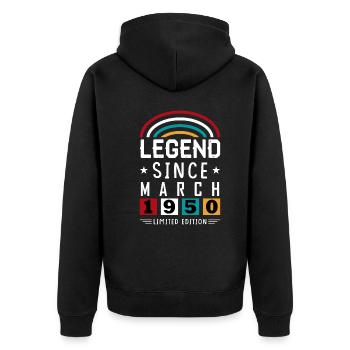 1950 Légende depuis la marche cadeau d’anniversaire - Veste à capuche bio Premium Unisexe - noir - Dos - Nico (187cm)