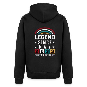 2033 Légende depuis le cadeau d’anniversaire Mai - Veste à capuche bio Premium Unisexe - noir - Dos - Nico (187cm)